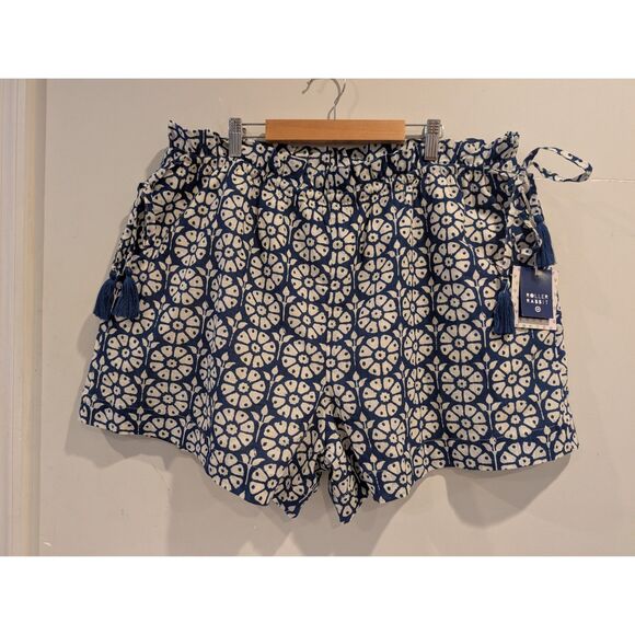 Roller Rabbit Pants - Roller Rabbit Target XL Blue Geometric Shorts Summer Lined Vacation Lounge